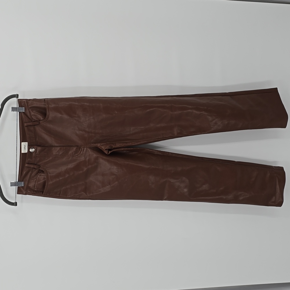 Wilfred Faux Brown Leather Straight Leg Size 4